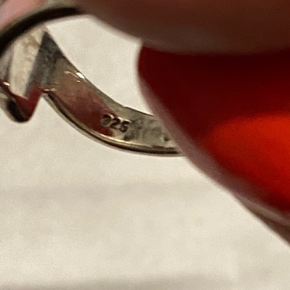 925 silver ring with pink, blue and white stones. - Picture 4 of 4